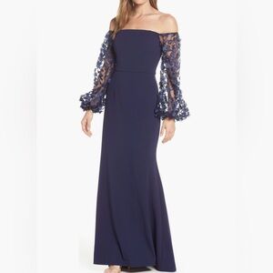 Elegant Navy Blue Evening Gown